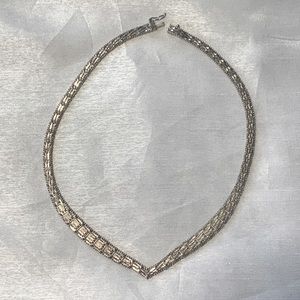 Sterling Diamond Cut Chiseled Elegant Necklace - Great Condition